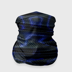 Бандана-труба 3D с принтом Темно синие карбоновые волны , 100% полиэстер, ткань с особыми свойствами — Activecool | плотность 150‒180 г/м2; хорошо тянется, но сохраняет форму | 