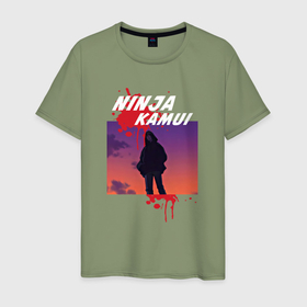 Мужская футболка хлопок с принтом Higan   Ninja Kamui , 100% хлопок | прямой крой, круглый вырез горловины, длина до линии бедер, слегка спущенное плечо. | Тематика изображения на принте: 