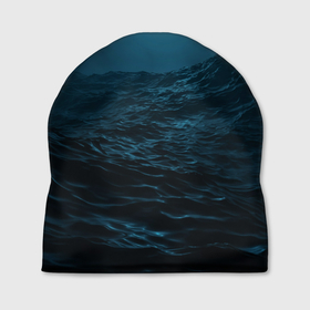 Шапка 3D с принтом Ночное море в Кировске, 100% полиэстер | универсальный размер, печать по всей поверхности изделия | 
