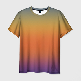 Мужская футболка 3D с принтом Градиент цвета заката в Петрозаводске, 100% полиэфир | прямой крой, круглый вырез горловины, длина до линии бедер | 