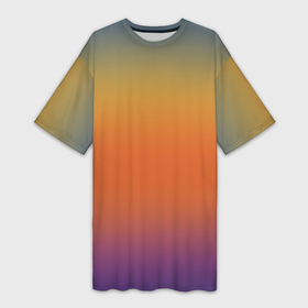 Платье-футболка 3D с принтом Градиент цвета заката ,  |  | 