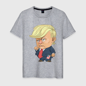 Мужская футболка хлопок с принтом Мистер Трамп в Екатеринбурге, 100% хлопок | прямой крой, круглый вырез горловины, длина до линии бедер, слегка спущенное плечо. | 