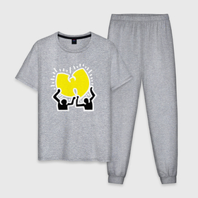 Мужская пижама хлопок с принтом Wu Tang is mine в Курске, 100% хлопок | брюки и футболка прямого кроя, без карманов, на брюках мягкая резинка на поясе и по низу штанин
 | 