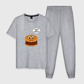 Мужская пижама хлопок с принтом Fat burger , 100% хлопок | брюки и футболка прямого кроя, без карманов, на брюках мягкая резинка на поясе и по низу штанин
 | Тематика изображения на принте: 