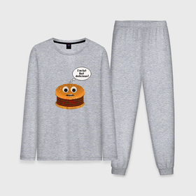 Мужская пижама с лонгсливом хлопок с принтом Fat burger ,  |  | Тематика изображения на принте: 