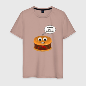 Мужская футболка хлопок с принтом Fat burger , 100% хлопок | прямой крой, круглый вырез горловины, длина до линии бедер, слегка спущенное плечо. | 