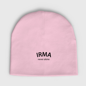 Мужская шапка демисезонная с принтом Irma never alone   motto ,  |  | Тематика изображения на принте: 