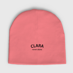 Мужская шапка демисезонная с принтом Clara never alone   motto ,  |  | Тематика изображения на принте: 