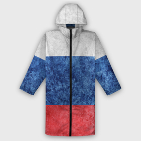 Мужской дождевик 3D с принтом Флаг России разноцветный ,  |  | 