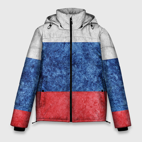 Мужская зимняя куртка 3D с принтом Флаг России разноцветный в Новосибирске, верх — 100% полиэстер; подкладка — 100% полиэстер; утеплитель — 100% полиэстер | длина ниже бедра, свободный силуэт Оверсайз. Есть воротник-стойка, отстегивающийся капюшон и ветрозащитная планка. 

Боковые карманы с листочкой на кнопках и внутренний карман на молнии. | 