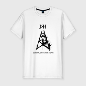 Мужская футболка хлопок Slim с принтом Depeche Mode   construction time again box в Екатеринбурге, 92% хлопок, 8% лайкра | приталенный силуэт, круглый вырез ворота, длина до линии бедра, короткий рукав | Тематика изображения на принте: 