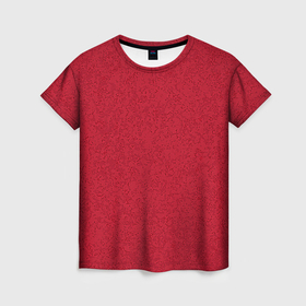 Женская футболка 3D с принтом Текстура однотонный карминовый , 100% полиэфир ( синтетическое хлопкоподобное полотно) | прямой крой, круглый вырез горловины, длина до линии бедер | 