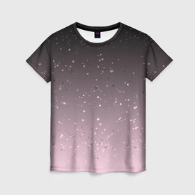 Женская футболка 3D с принтом Абстрактный тёмно розовый с пятнышками в Екатеринбурге, 100% полиэфир ( синтетическое хлопкоподобное полотно) | прямой крой, круглый вырез горловины, длина до линии бедер | 