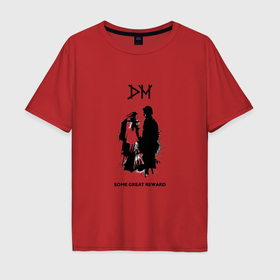 Мужская футболка хлопок Oversize с принтом Depeche Mode   some great reward box в Курске, 100% хлопок | свободный крой, круглый ворот, “спинка” длиннее передней части | 