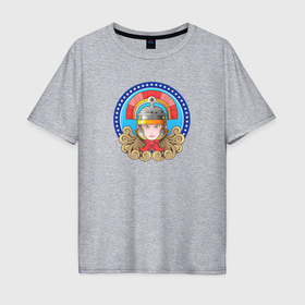 Мужская футболка хлопок Oversize с принтом Греческая богиня Афина в Тюмени, 100% хлопок | свободный крой, круглый ворот, “спинка” длиннее передней части | 