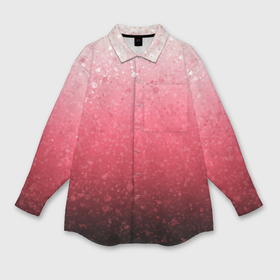 Мужская рубашка oversize 3D с принтом Градиент розово чёрный брызги в Санкт-Петербурге,  |  | 