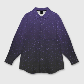 Мужская рубашка oversize 3D с принтом Градиент ночной фиолетово чёрный в Екатеринбурге,  |  | Тематика изображения на принте: 
