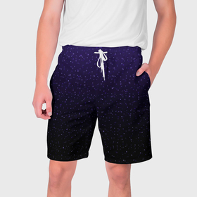 Мужские шорты 3D с принтом Градиент ночной фиолетово чёрный в Екатеринбурге,  полиэстер 100% | прямой крой, два кармана без застежек по бокам. Мягкая трикотажная резинка на поясе, внутри которой широкие завязки. Длина чуть выше колен | 
