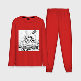 Мужская пижама с лонгсливом хлопок с принтом Луффи Монки Д Тигр в Курске,  |  | Тематика изображения на принте: 