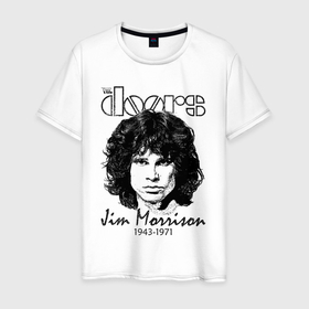 Мужская футболка хлопок с принтом The Doors Jim Morrison , 100% хлопок | прямой крой, круглый вырез горловины, длина до линии бедер, слегка спущенное плечо. | 