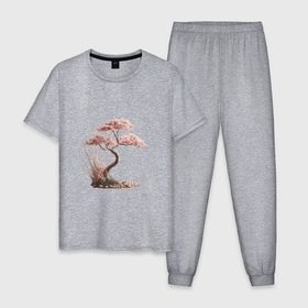 Мужская пижама хлопок с принтом Природа всегда одевается в цвета духа , 100% хлопок | брюки и футболка прямого кроя, без карманов, на брюках мягкая резинка на поясе и по низу штанин
 | 