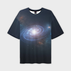 Мужская футболка oversize 3D с принтом Спиральная галактика в Санкт-Петербурге,  |  | 