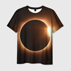 Мужская футболка 3D с принтом Полнолуние в Курске, 100% полиэфир | прямой крой, круглый вырез горловины, длина до линии бедер | 