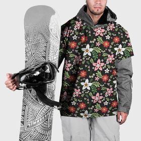 Накидка на куртку 3D с принтом Tropical flowers texture в Тюмени, 100% полиэстер |  | 
