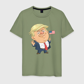 Мужская футболка хлопок с принтом Трамп патриот в Курске, 100% хлопок | прямой крой, круглый вырез горловины, длина до линии бедер, слегка спущенное плечо. | 