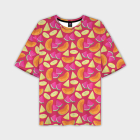 Мужская футболка oversize 3D с принтом Berries and fruits в Тюмени,  |  | 