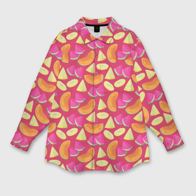 Мужская рубашка oversize 3D с принтом Berries and fruits в Курске,  |  | Тематика изображения на принте: 