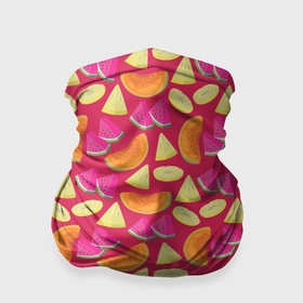 Бандана-труба 3D с принтом Berries and fruits , 100% полиэстер, ткань с особыми свойствами — Activecool | плотность 150‒180 г/м2; хорошо тянется, но сохраняет форму | 