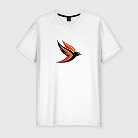 Мужская футболка хлопок Slim с принтом Векторная птица в Санкт-Петербурге, 92% хлопок, 8% лайкра | приталенный силуэт, круглый вырез ворота, длина до линии бедра, короткий рукав | 