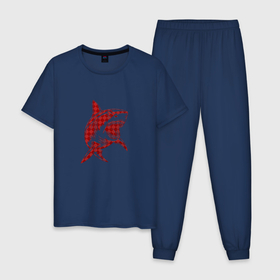 Мужская пижама хлопок с принтом Тупорылая акула в Курске, 100% хлопок | брюки и футболка прямого кроя, без карманов, на брюках мягкая резинка на поясе и по низу штанин
 | 
