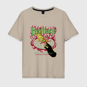 Мужская футболка хлопок Oversize с принтом Наследие для будущих поколений в Тюмени, 100% хлопок | свободный крой, круглый ворот, “спинка” длиннее передней части | Тематика изображения на принте: 