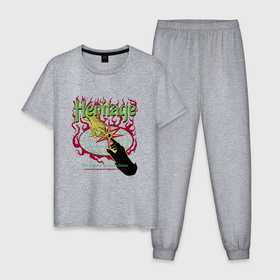 Мужская пижама хлопок с принтом Наследие для будущих поколений в Кировске, 100% хлопок | брюки и футболка прямого кроя, без карманов, на брюках мягкая резинка на поясе и по низу штанин
 | 