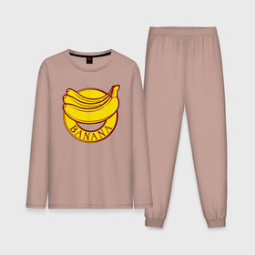 Мужская пижама с лонгсливом хлопок с принтом Бананчики в Тюмени,  |  | Тематика изображения на принте: 