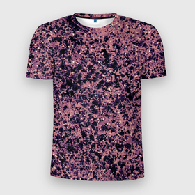 Мужская футболка 3D Slim с принтом Абстрактный брызги сине розовый в Санкт-Петербурге, 100% полиэстер с улучшенными характеристиками | приталенный силуэт, круглая горловина, широкие плечи, сужается к линии бедра | Тематика изображения на принте: 
