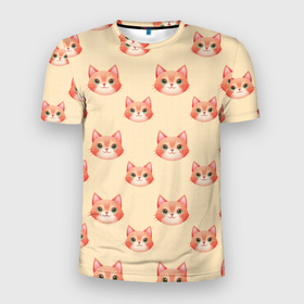 Мужская футболка 3D Slim с принтом Рыжие котята , 100% полиэстер с улучшенными характеристиками | приталенный силуэт, круглая горловина, широкие плечи, сужается к линии бедра | Тематика изображения на принте: 