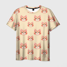 Мужская футболка 3D с принтом Рыжие котята , 100% полиэфир | прямой крой, круглый вырез горловины, длина до линии бедер | 