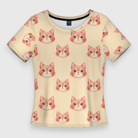 Женская футболка 3D Slim с принтом Рыжие котята ,  |  | Тематика изображения на принте: 