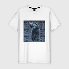 Мужская футболка хлопок Slim с принтом Два медведя в Санкт-Петербурге, 92% хлопок, 8% лайкра | приталенный силуэт, круглый вырез ворота, длина до линии бедра, короткий рукав | 