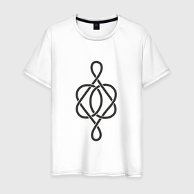 Мужская футболка хлопок с принтом Кельтский черный узор в Санкт-Петербурге, 100% хлопок | прямой крой, круглый вырез горловины, длина до линии бедер, слегка спущенное плечо. | 