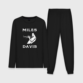 Мужская пижама с лонгсливом хлопок с принтом Miles Davis jazz legend ,  |  | 