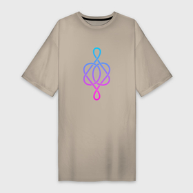 Платье-футболка хлопок с принтом Кельтский фиолетовый узор ,  |  | Тематика изображения на принте: 