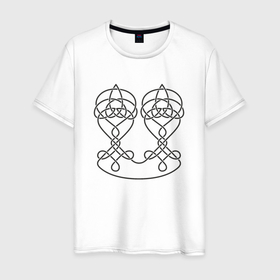 Мужская футболка хлопок с принтом Красивый черный кельтский узор в Санкт-Петербурге, 100% хлопок | прямой крой, круглый вырез горловины, длина до линии бедер, слегка спущенное плечо. | 