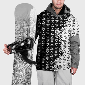 Накидка на куртку 3D с принтом Ведьмак 3 магические знаки в Тюмени, 100% полиэстер |  | Тематика изображения на принте: 