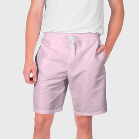 Мужские шорты 3D с принтом Однотонный светло розовый в Тюмени,  полиэстер 100% | прямой крой, два кармана без застежек по бокам. Мягкая трикотажная резинка на поясе, внутри которой широкие завязки. Длина чуть выше колен | Тематика изображения на принте: 