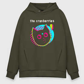 Мужское худи Oversize хлопок с принтом The Cranberries rock star cat в Курске, френч-терри — 70% хлопок, 30% полиэстер. Мягкий теплый начес внутри —100% хлопок | боковые карманы, эластичные манжеты и нижняя кромка, капюшон на магнитной кнопке | 
