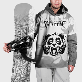 Накидка на куртку 3D с принтом Bullet For My Valentine рок панда на светлом фоне в Белгороде, 100% полиэстер |  | 